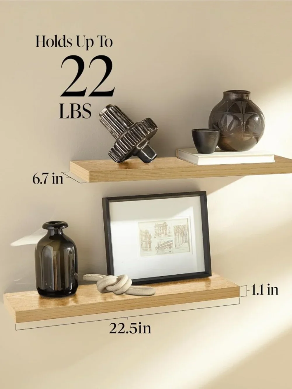 Durable Floating Shelves 22.5